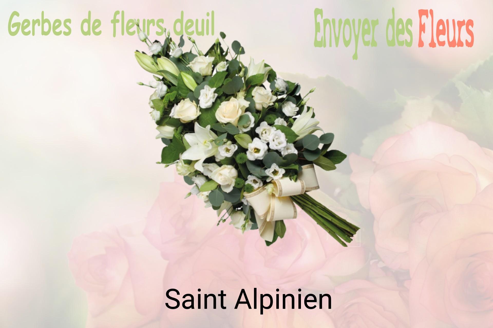 Gerbe de fleurs de deuil livrée à Saint-Alpinien